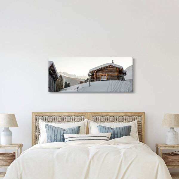 Tablou - cabana montană în zăpadă (120x50 cm)