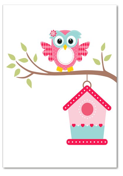 Imagine de sticlă Owl pe o ramură