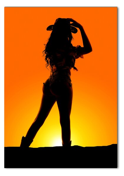 Fotografie imprimată pe sticlă Figura cowgirls