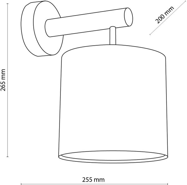 TK Lighting Deva Nature lampă de perete 1x15 W negru-gri-lemn-bej 6106