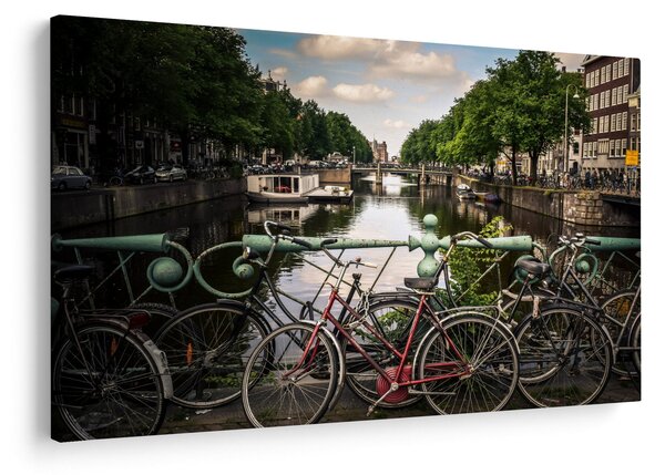 Tablou cu bicicleta în oraș (90x60 cm)