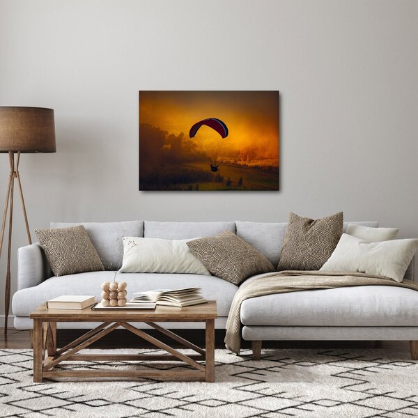 Tablou cu parașutistul în apus de soare (70x50 cm)