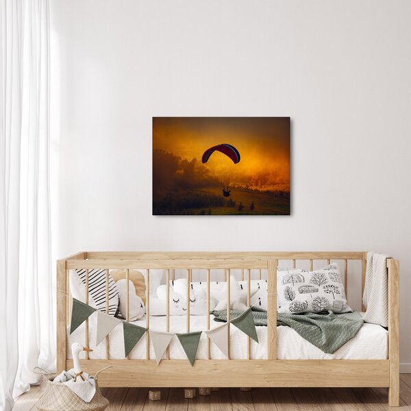 Tablou cu parașutistul în apus de soare (70x50 cm)