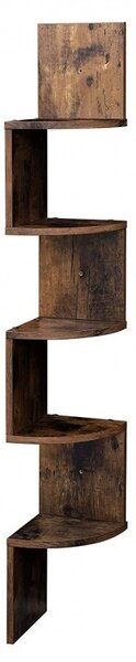 Biblioteca Vasagle, Model Shelby, 20x20x127,5 cm, Maro Rustic