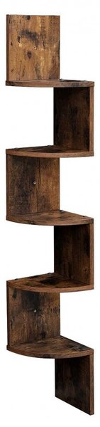 Biblioteca Vasagle, Model Shelby, 20x20x127,5 cm, Maro Rustic