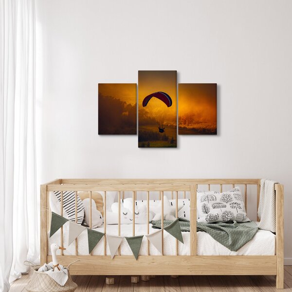 Tablou cu parașutistul în apus de soare (90x60 cm)