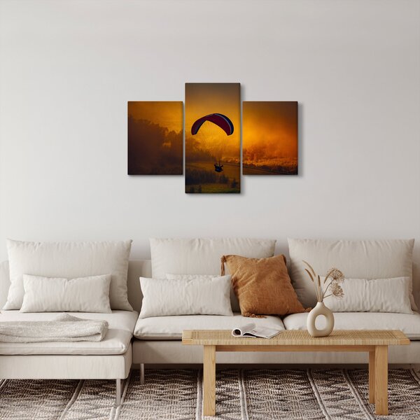 Tablou cu parașutistul în apus de soare (90x60 cm)