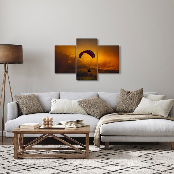 Tablou cu parașutistul în apus de soare (90x60 cm)