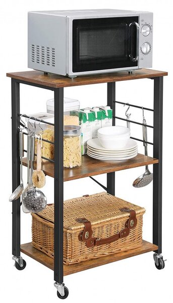 Raft de Bucatarie cu Cos Metalic Model Aria, Negru mat, 60x39x84 cm