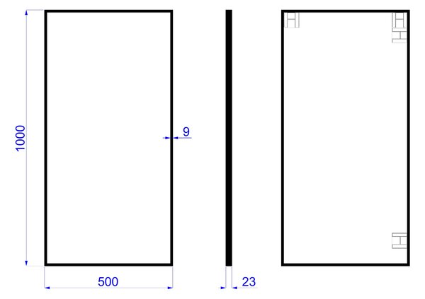 Dubiel Vitrum One oglindă 50x100 cm dreptunghiular negru 5905241013077