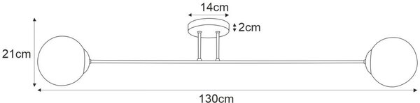 Kaja Lumia lampă de tavan 2x15 W alb-auriu K-5405