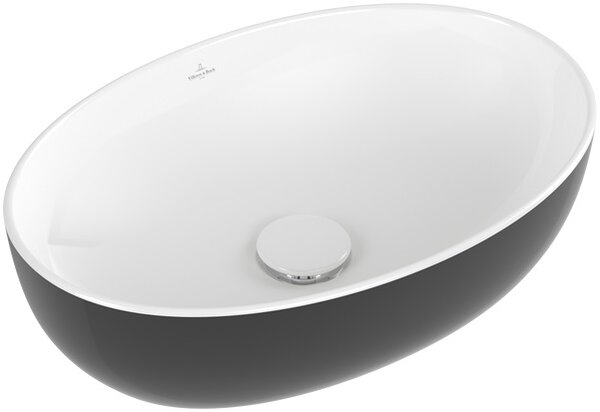 Villeroy & Boch Artis lavoar 48x32.5 cm ovale de blat alb-negru mat 438848BCT8