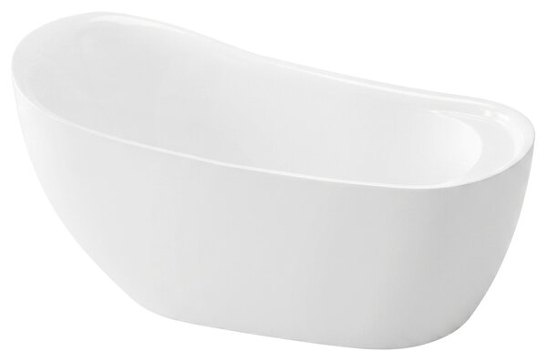 Cadă de baie acrilică independentă Rea Orte, 170x80cm, capac de scurgere alb, REA-W1860