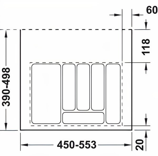 Suport Tacamuri Corp 600 mm Gri Hafele