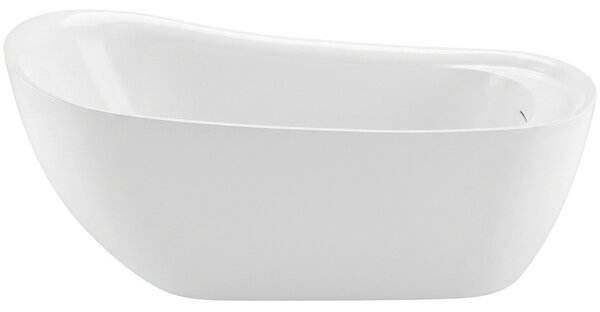 Cadă de baie acrilică independentă Rea Orte, 180x79.5cm, capac de scurgere negru, KPL-W6861