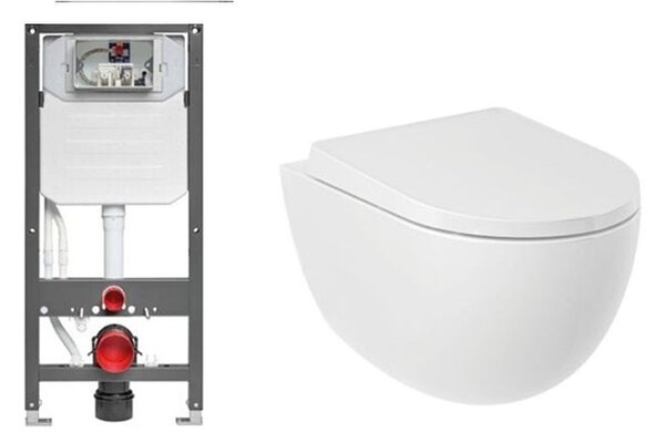 Set vas WC cu capac soft-close Kludi Resa D 24WCSET43, cadru încastrat Kludi Unifix 79300