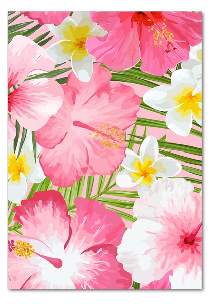 Tablou din Sticlă flori tropicale