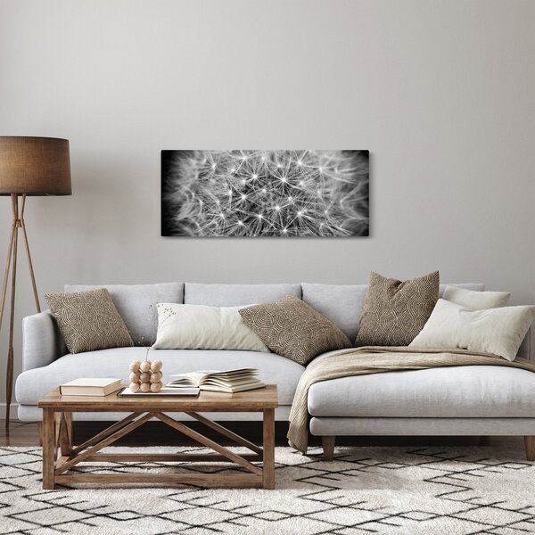 Tablou păpădie gri (120x50 cm)