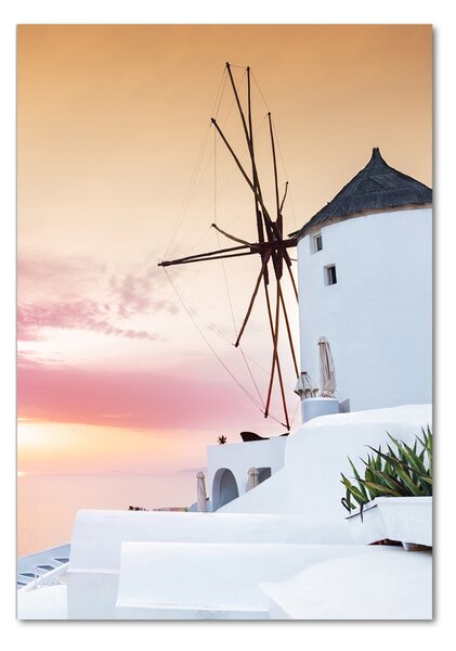 Tablou pe pe sticlă Santorini, Grecia