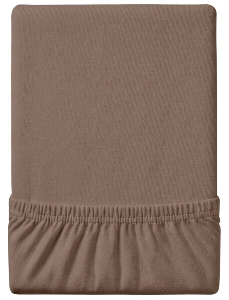 Cearsaf Jersey EXCLUSIVE cu elastic maro inchis 200 x 220 cm