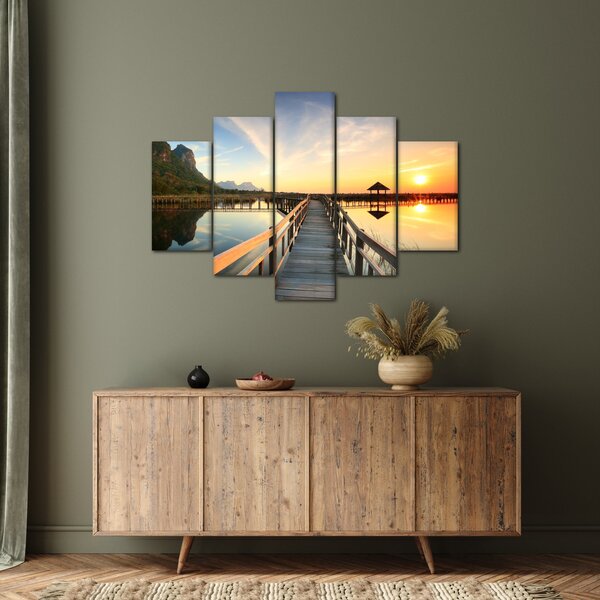 Tablou ponton din lemn (150x105 cm)