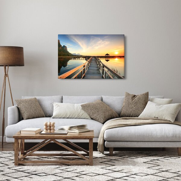 Tablou ponton din lemn (90x60 cm)