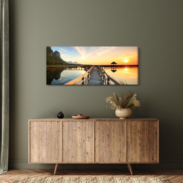 Tablou ponton din lemn (120x50 cm)