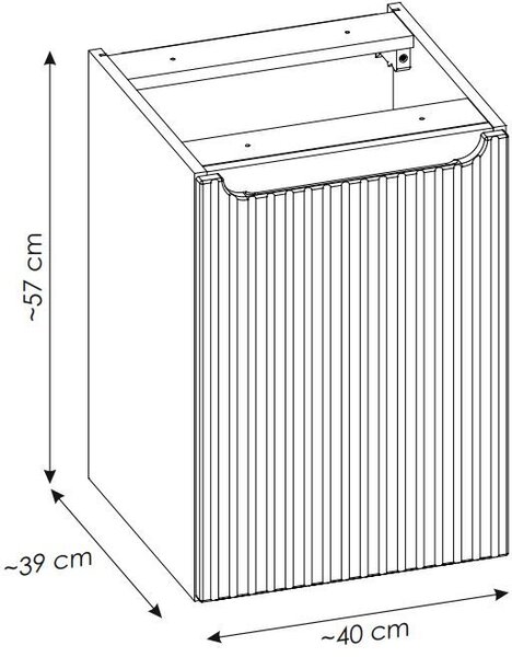 Comad Nova Coast Evoke dulap 40x39x57 cm laterala pe perete stejar NOVA COAST EVOKE 81-40-39-1DK