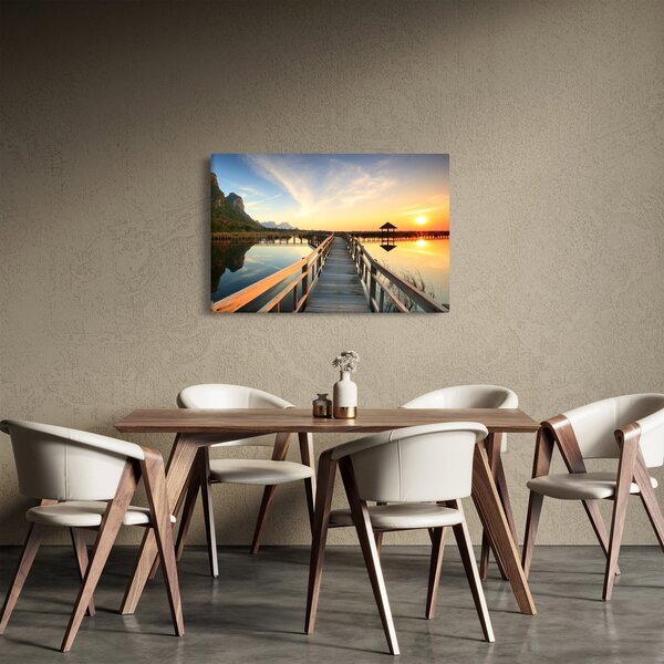 Tablou ponton din lemn (90x60 cm)