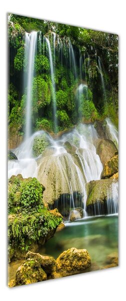 Tablou sticlă Cascada din junglă