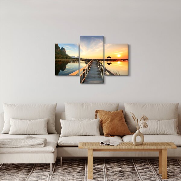 Tablou ponton din lemn (90x60 cm)