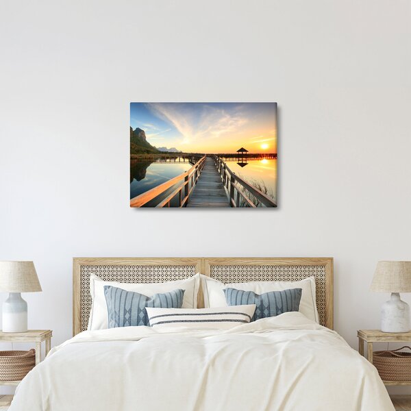 Tablou ponton din lemn (70x50 cm)