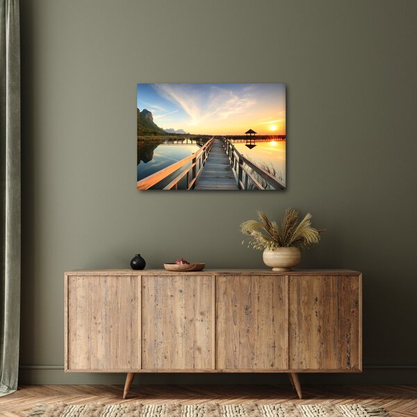 Tablou ponton din lemn (70x50 cm)