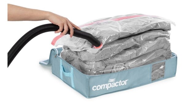 Cutie de depozitare sub pat din plastic cu vacuum 65x45x15,5 cm Blue Edition – Compactor