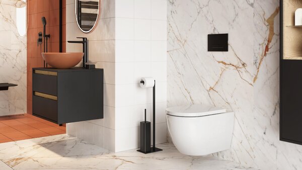 Excellent Stellar vas wc cu capac soft-close agăţat fără margine cu spălare turbionară alb lucios CEEX.6623.535.WH