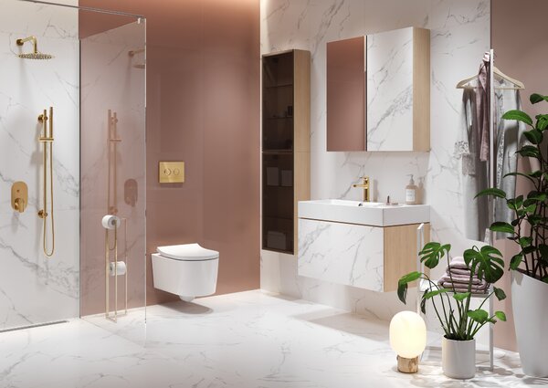 Cersanit Accento Circle buton de spălare pentru WC auriu K97-461