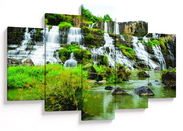 Tablou - cascade cu plante (150x105 cm)