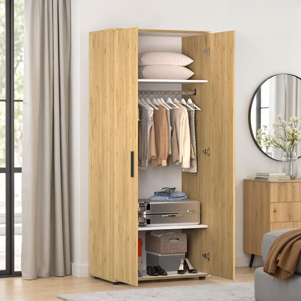 Dulap Haine Adore Trendline cu 2 usi si umeras, Alb - Stejar, 80x187x47 cm