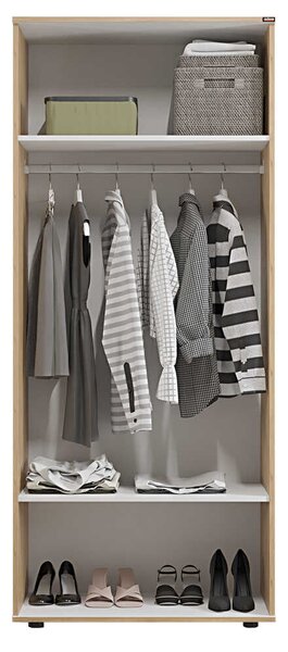 Dulap Haine Adore Trendline cu 2 usi si umeras, Alb - Stejar, 80x187x47 cm