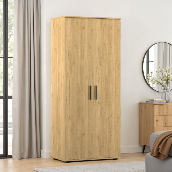 Dulap Haine Adore Trendline cu 2 usi si umeras, Alb - Stejar, 80x187x47 cm