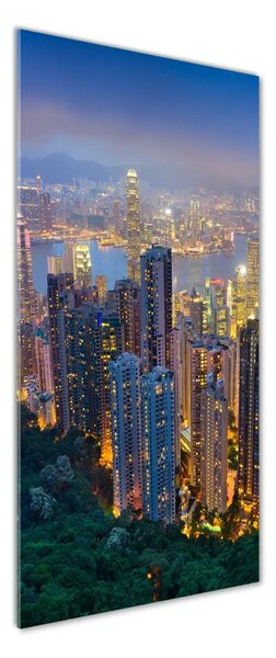 Tablou pe pe sticlă Hong Kong pe timp de noapte
