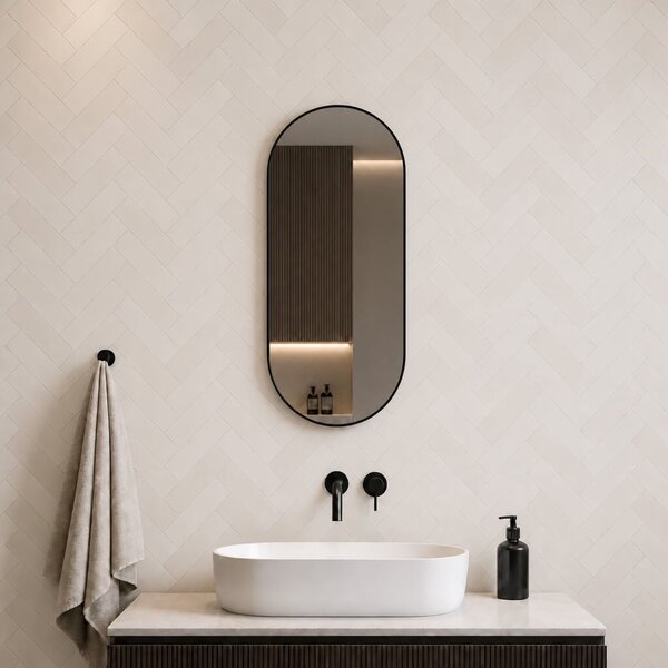 Baltica Design Aluma oglindă 50x100 cm oval negru 5904107933610