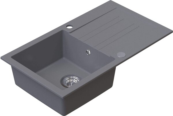 Ruvetti Idelo chiuveta cu baterie și accesorii gri/oțel KG_IDELO160_GR_KORR-BS