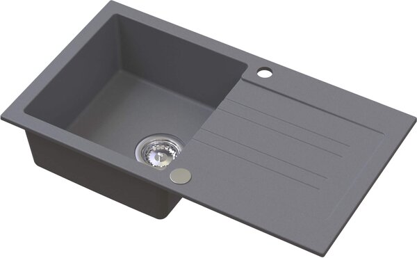 Ruvetti Idelo chiuveta cu baterie și accesorii gri/oțel KG_IDELO160_GR_KORR-BS