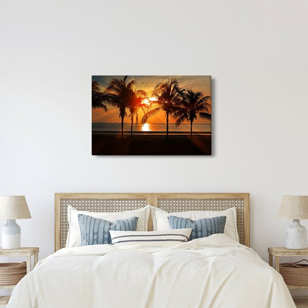 Tablou cu palmier în apus de soare (90x60 cm)