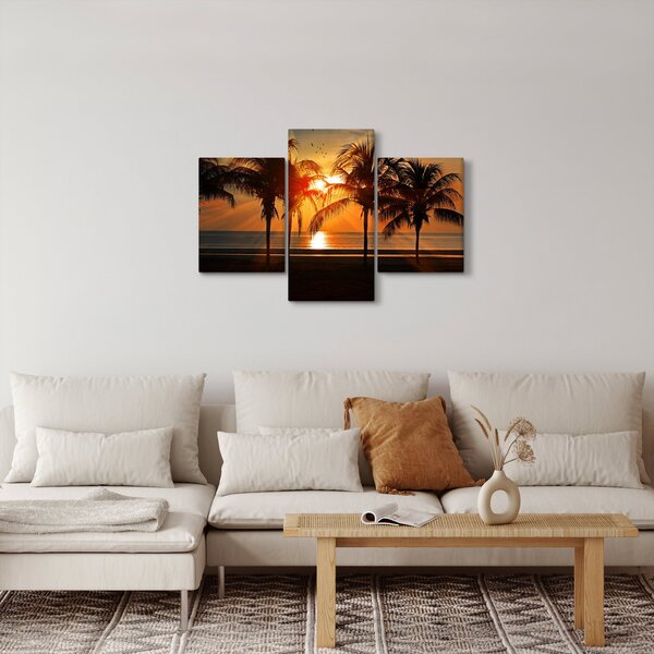 Tablou cu palmier în apus de soare (90x60 cm)