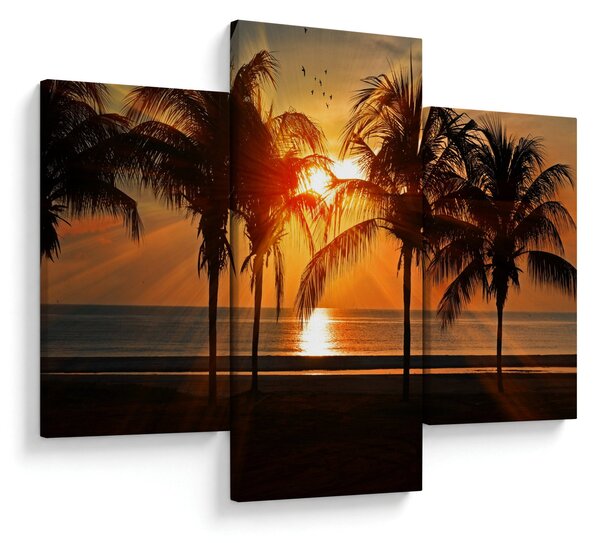 Tablou cu palmier în apus de soare (90x60 cm)