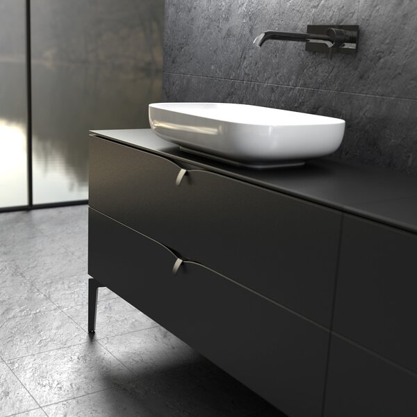 Oristo Siena dulap 119.6x45.5x50 cm sub chiuveta pe perete negru OR45-SD2S-120-8