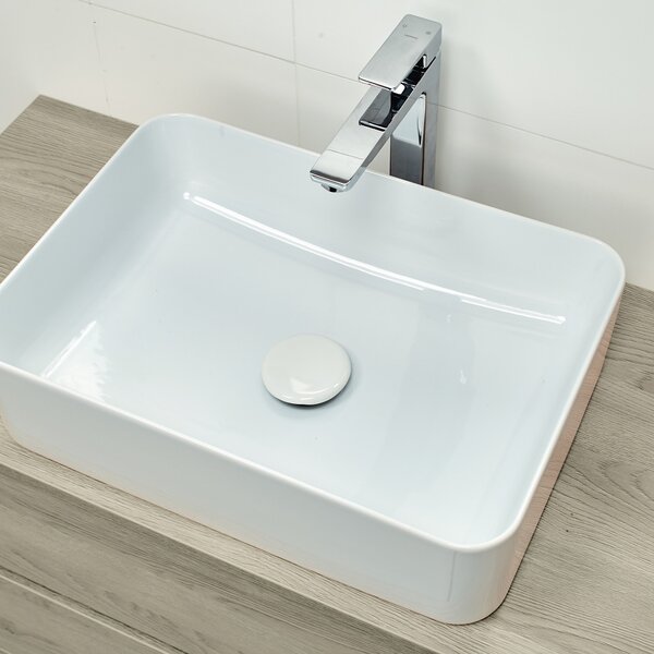 Cersanit Crea lavoar 49.5x34.5 cm dreptunghiular de blat alb luciu K114-001-BOX