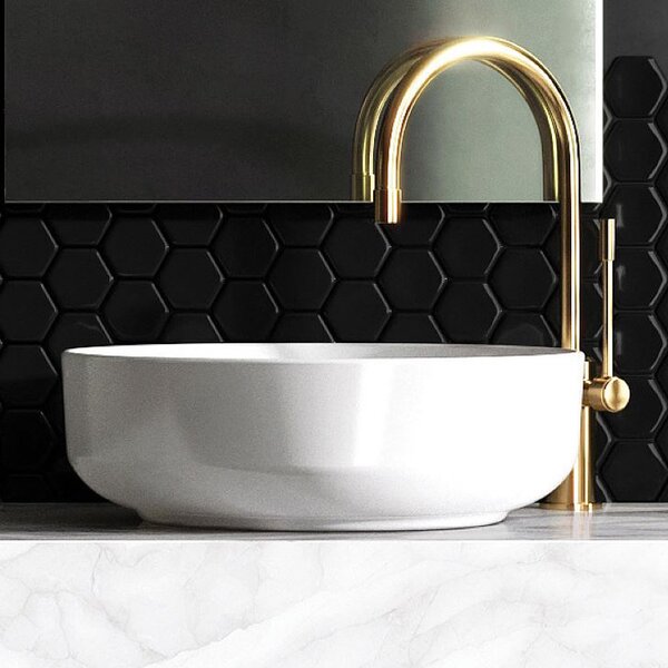 Elita Lorca lavoar 41.5x41.5 cm rotund de blat alb luciu RE040420048060
